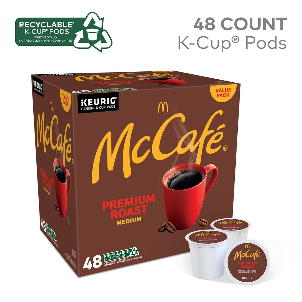 McCafé Premium Roast K-Cup Pods - Medium Roast Coffee, 48 Count for Rich Flavor and Convenience