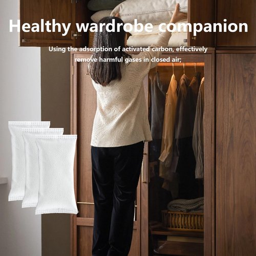 KaiCarnte 16 Pack Shoe Deodorizer Bags,Activated Charcoal Odor Absorber,Closet Deodorizer Odor Eliminator For Strong Odor,Shoe Smell Remover