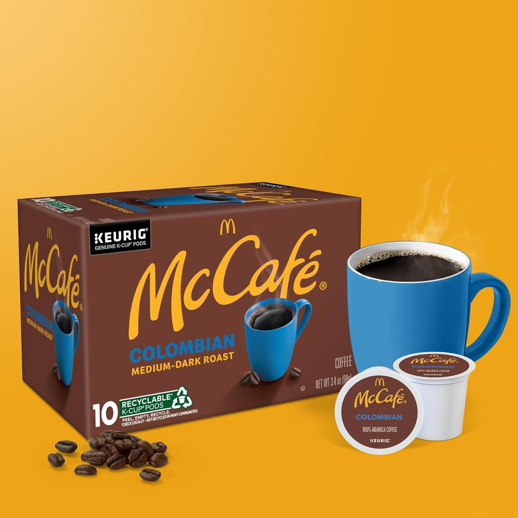 McCafe Colombian Coffee K-Cup Pods - Medium Roast, 60 Count (6 Packs of 10) for Keurig