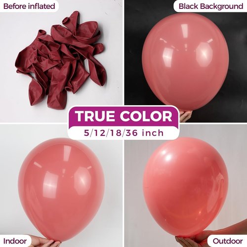 Bezente Dusty Pink Latex Balloons - 100 Pack 12-Inch Round Helium Blush Pink Party Decor