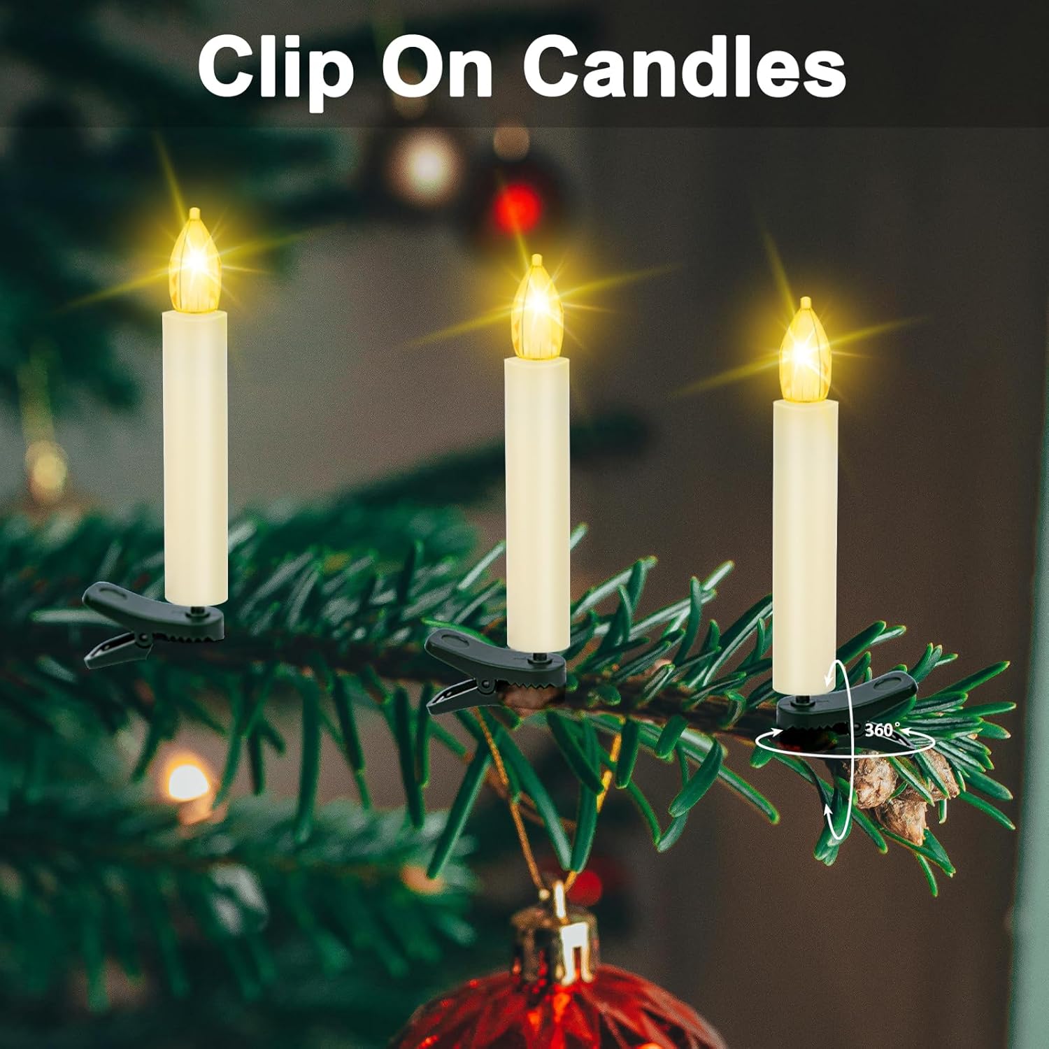 TECHLONG Flickering Christmas Tree Candle Lights - 20 PCS Battery Operated with Remote Timer | Flameless LED for Holiday Decor