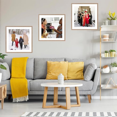 JCJMY 24x24 Rustic Brown Picture Frame - Display 20x20 Photos with Mat or 24x24 Without Mat | Shatter-Resistant Plexiglass