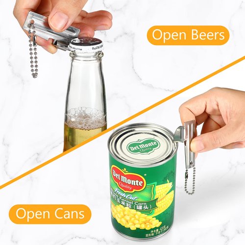 Tarpop Bulk 100 Pieces P51 Can Openers Military Stainless Steel Survival Camping Army Emergency Portable Keychain Manual Can Opener for Travel Christmas Gift(Silver)