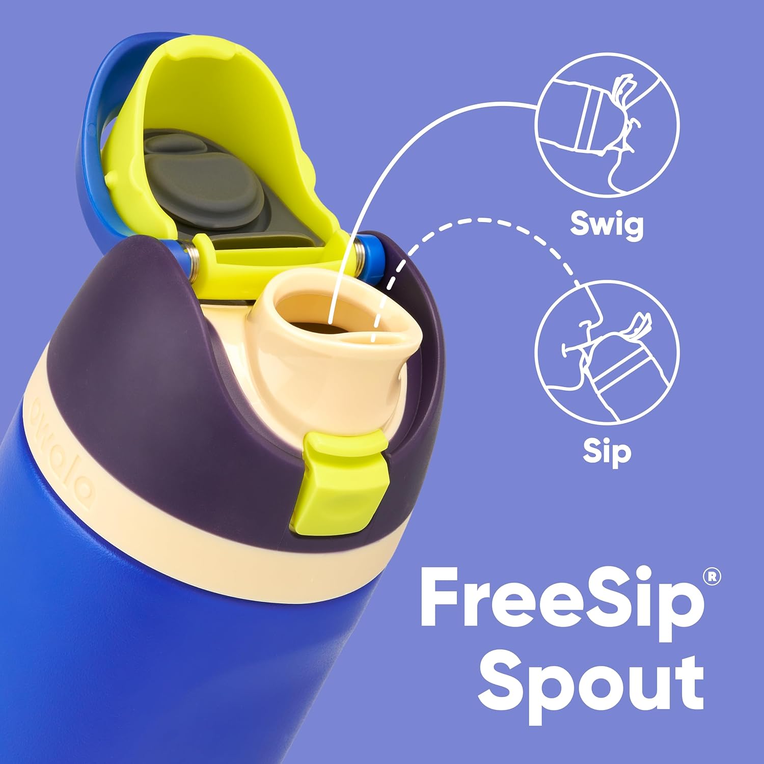 Owala Kids FreeSip Water Bottle - Insulated Stainless Steel with Straw | BPA-Free, 16 oz, Celestial Sphere
