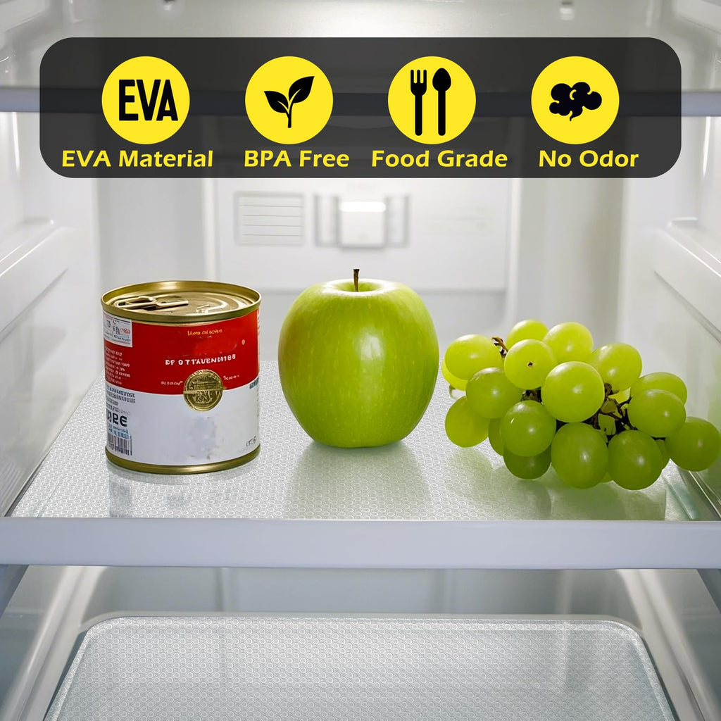 Shelf Liner, Waterproof Refrigerator Liner, Drawer Liners for Kitchen Cabinet, Bathroom Under Sink Mat Non Adhesive Fridge Liner EVA Place Mats Roll - Clear 17.7"×78.7"