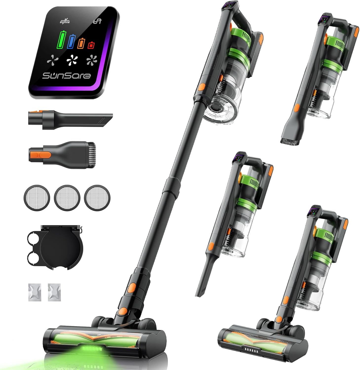 SunSare Cordless Vacuum Cleaner - 55KPa 650W Powerful Stick Vacuum for Home | 70 Minutes Runtime, Anti-Tangle Design