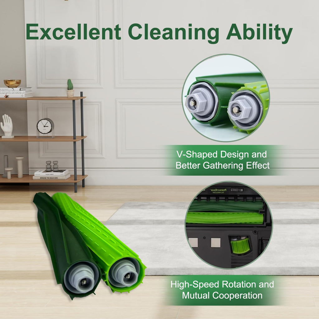 Chrostion 4 Set s9 Main Rubber Brush Replacement Accessories for iRobot Roomba s9 (9150) s9+ s9 Plus (9550) s Series Vacuum Cleaner