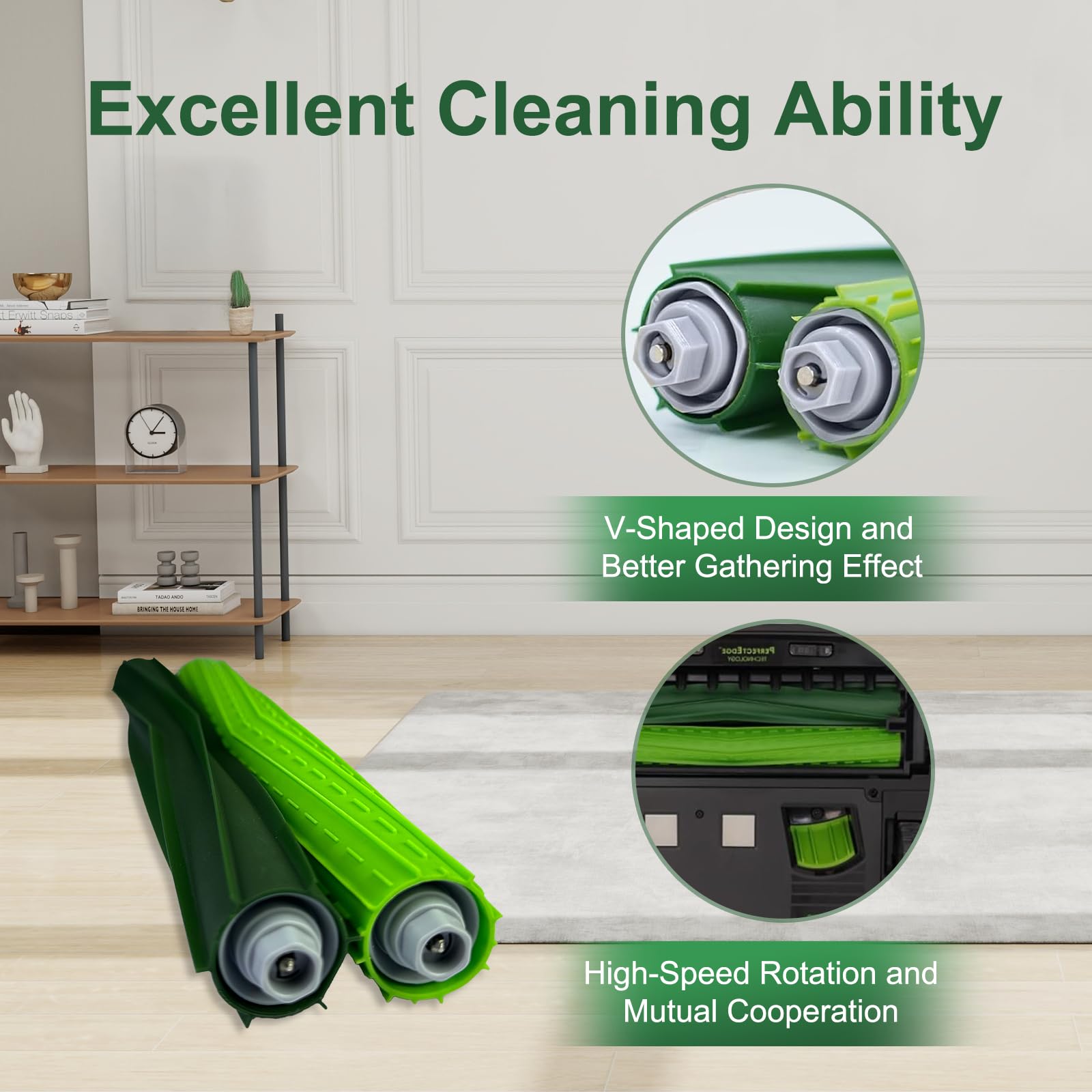 Chrostion 4 Set s9 Main Rubber Brush Replacement Accessories for iRobot Roomba s9 (9150) s9+ s9 Plus (9550) s Series Vacuum Cleaner