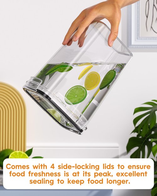 Airtight Food Storage Containers with Lids, 15 PCS Kitchen and Pantry Organization Canisters, BPA-Free, PVC-Free, Food-grade Plastic Leak-proof Jars for Cereal, Flour, Sugar, Extra 24 Labels & Marker