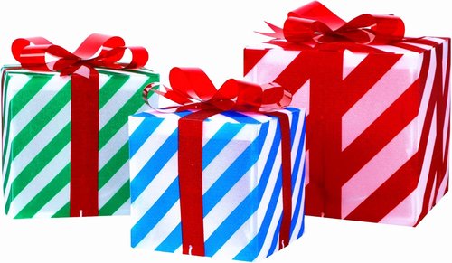 Juegoal Christmas Lighted Gift Box Set - Pre-Lit 45 LED Holiday Decorations | Indoor/Outdoor Red, Green & Blue