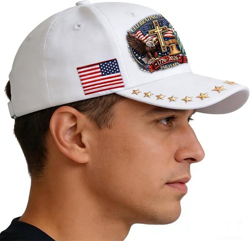 250th Anniversary USA Hat - Eagle Liberty Cross Design | Adjustable Baseball Cap for Men & Women