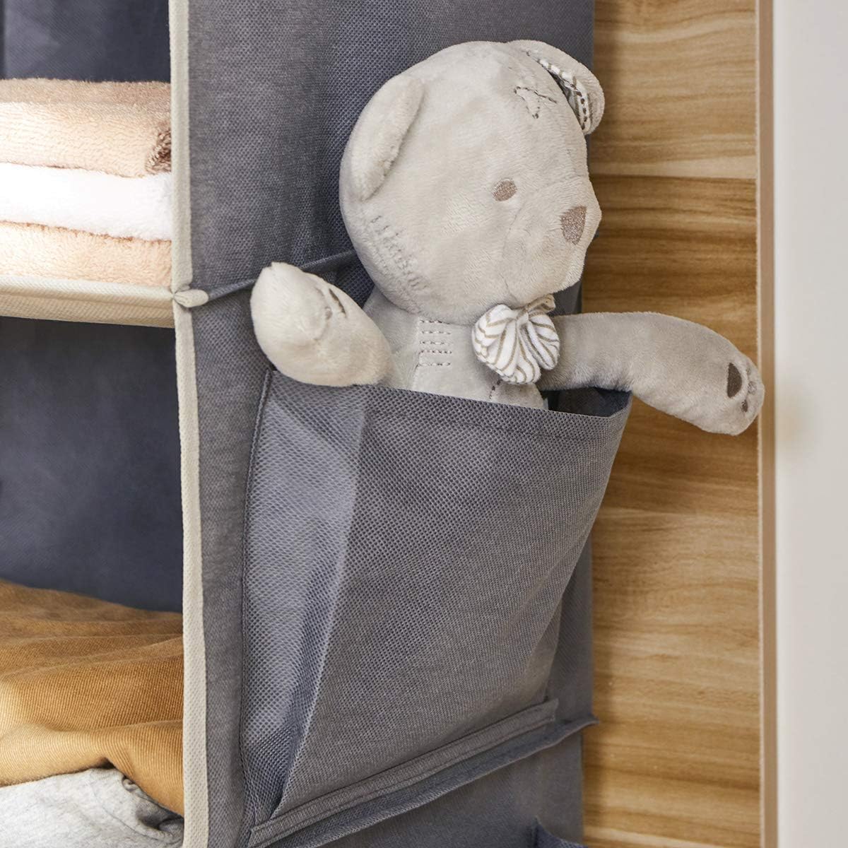 YOUDENOVA Hanging Closet Organizer - 6-Shelf Storage Solution for Efficient Closet Space - Grey