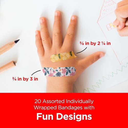 Band-Aid Brand Adhesive Bandages | Fun Mickey Mouse Design for Kids & Toddlers | 20 Count Assorted Sizes