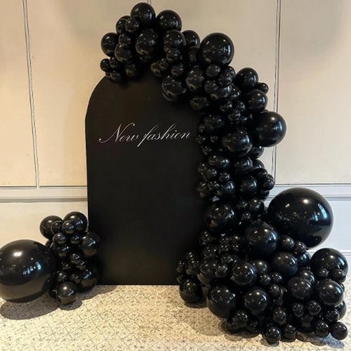 Awenztech Black Balloons - 12 Inch Latex Party Balloons | 50 Pack for Graduation & Halloween Decor