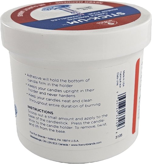 Fox Run Candle Adhesive - 12 Ounces of Stick-Um Candle Holder Dots for Secure Placement