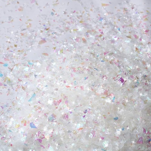 Kasyat Artificial Snow Powder | Christmas Twinkles Decoration | 600g White & AB Color Flakes