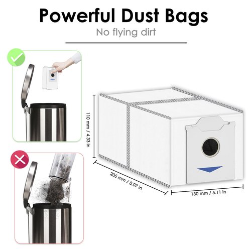 (12 Pack) N30 Omni Replacement Dust Bags Compatible With ECOVACS DEEBOT N30 Omni / N30 Pro Omni Robot Vacuum Cleaner, With Activated Carbon Filter Layer, Canister Bags, Disposable Bags