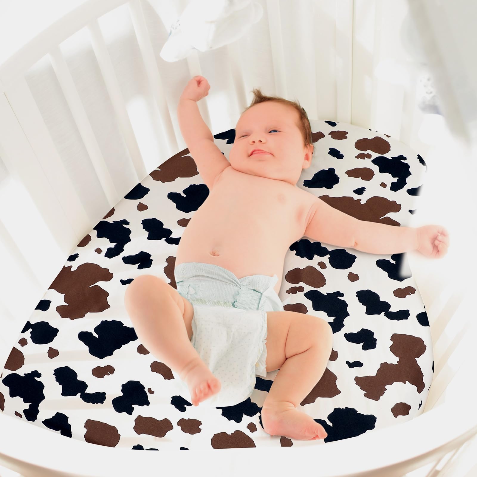Mindsoft 2 Pcs 24 x 38 in Western Cowboy Infant Crib Sheets Set Mini Portable Crib Sheet Newborn Bedding Nursery Baby Sheets for Girl Boys Baby Gifts Breathable Only for Pack and Play