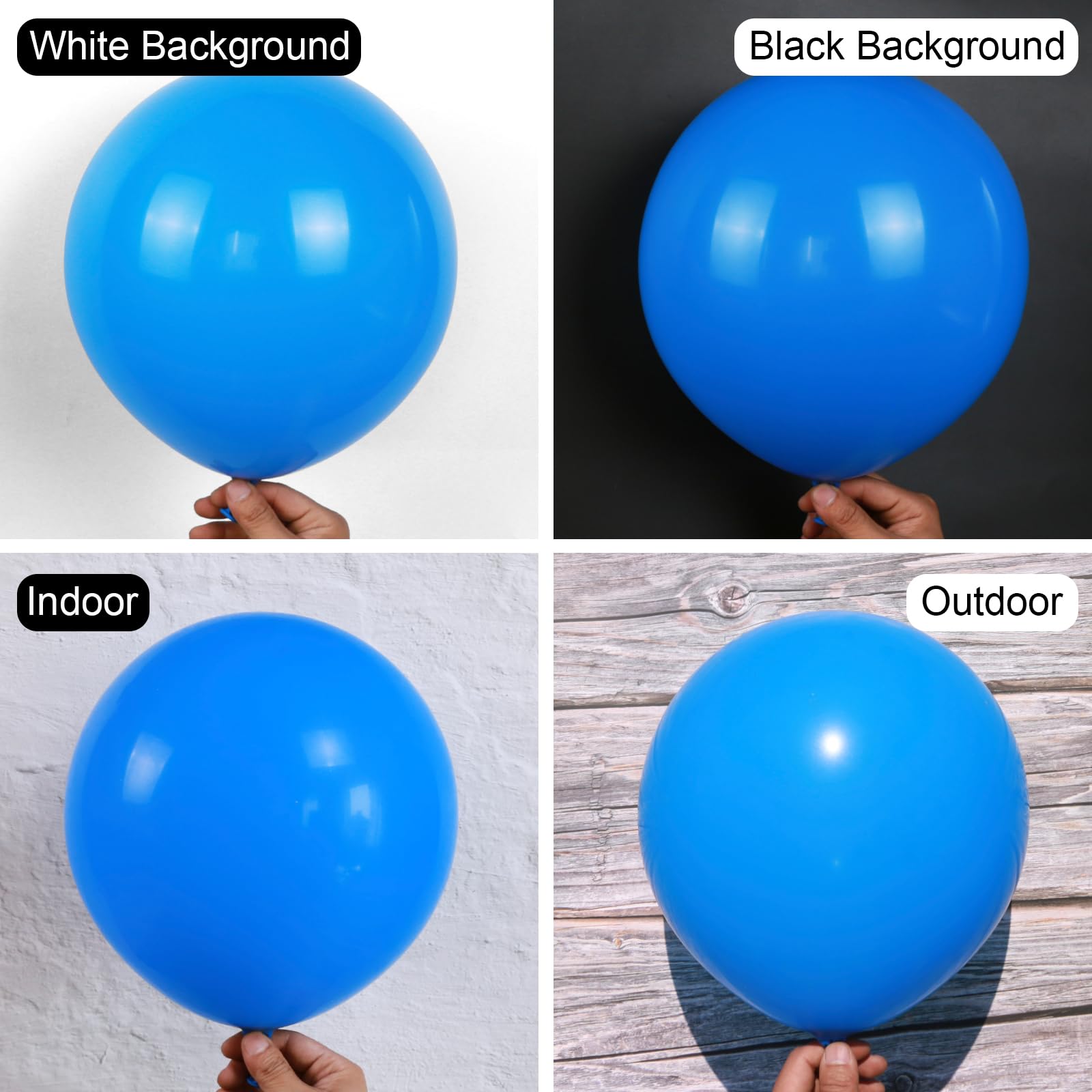 Zingnify Blue Balloons, 150 pcs Different Sizes Pack of 18 Inch 12 Inch 10 Inch 5 Inch Matte Blue Balloons for Balloon Garland Balloon Arch as Birthday Party Wedding Decorations