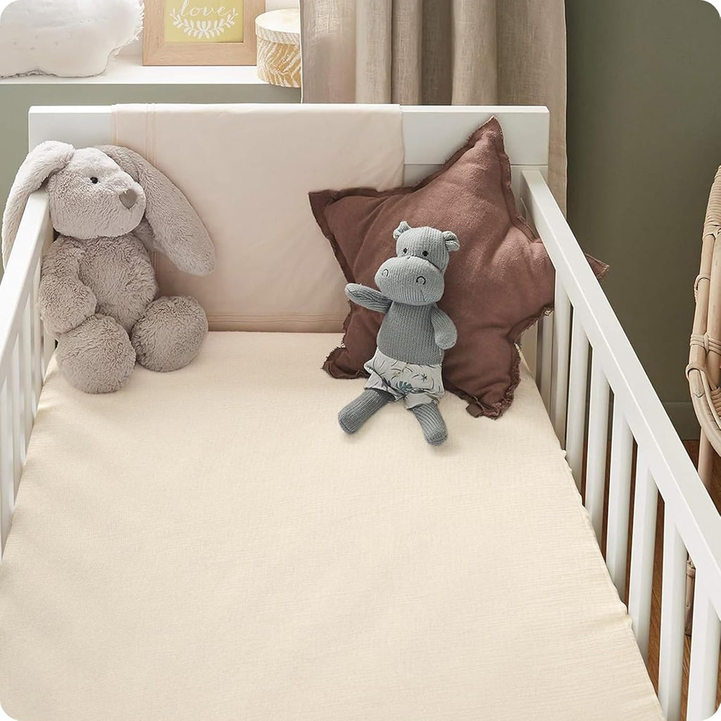 Skiennix 100% Organic Cotton Muslin Crib Sheets - Soft & Stylish 2-Pack for Standard Cribs (52x28 Inches)