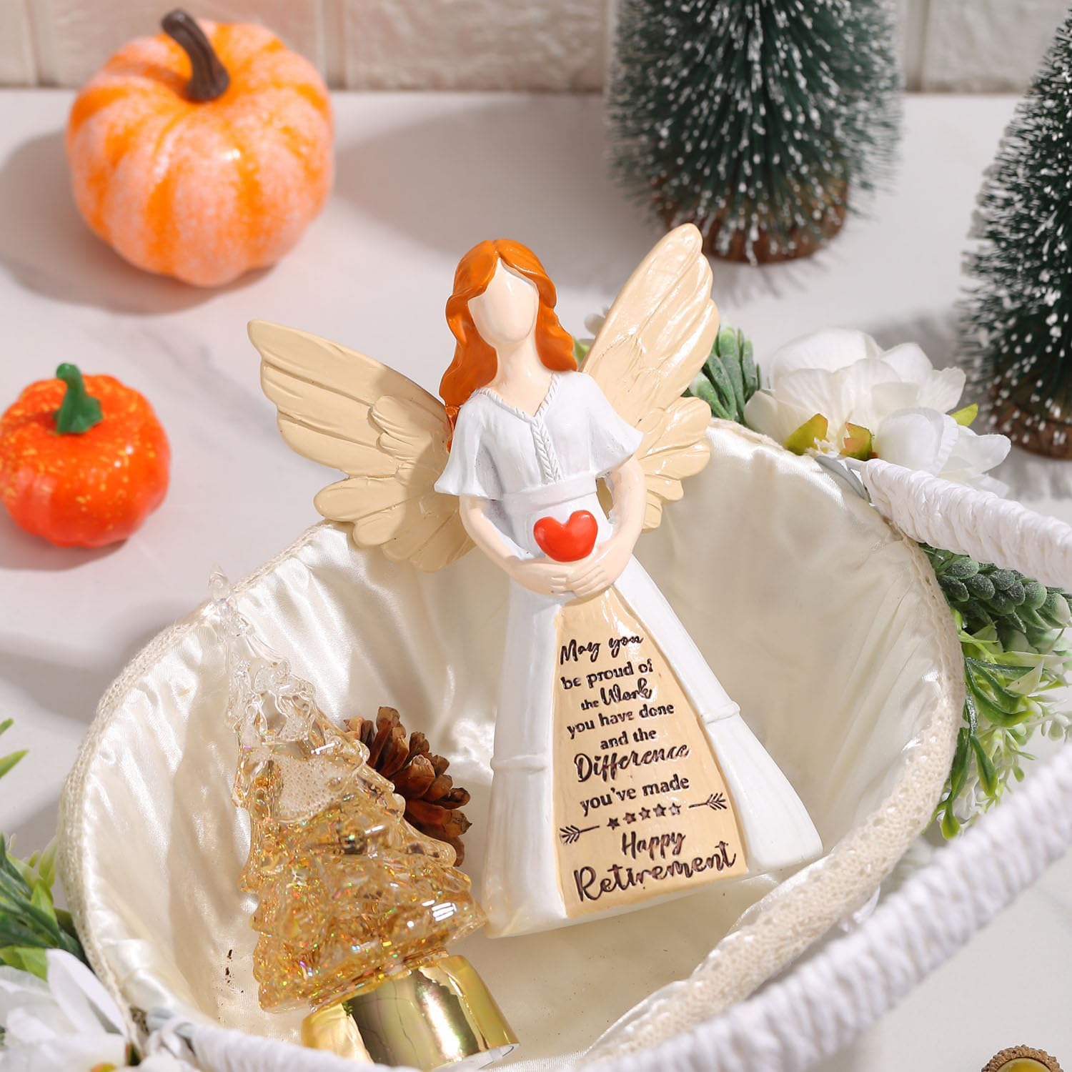 Regine Switzerland Retirement Angel Figurine - Handcrafted 8" Gift for Women | Perfect Retirement Party Decor