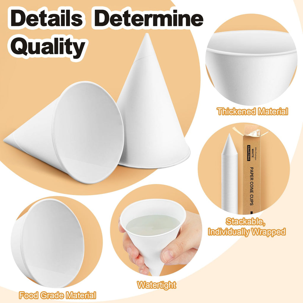 Roshtia 600 Pcs 6 oz Snow Cone Cups Paper Thicken Disposable with 1 Cups Dispenser Pull Type Wall Mount Cup Holder Paper for Restaurants, Home, and Office, and Shaved Ice, Cold