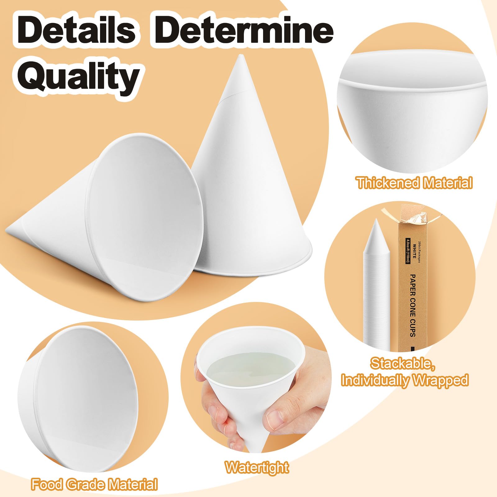 Roshtia 600 Pcs 6 oz Snow Cone Cups Paper Thicken Disposable with 1 Cups Dispenser Pull Type Wall Mount Cup Holder Paper for Restaurants, Home, and Office, and Shaved Ice, Cold