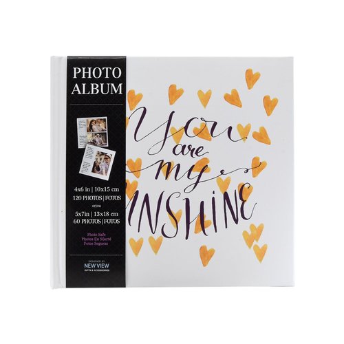 New View Gifts My Sunshine Yellow Heart Photo Album, Holds 120-4"x6" Photos