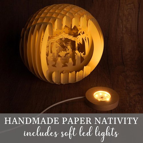 Light Up Nativity Scene - LED Indoor Tabletop Decorations | Small Christmas & Easter Religious Gifts