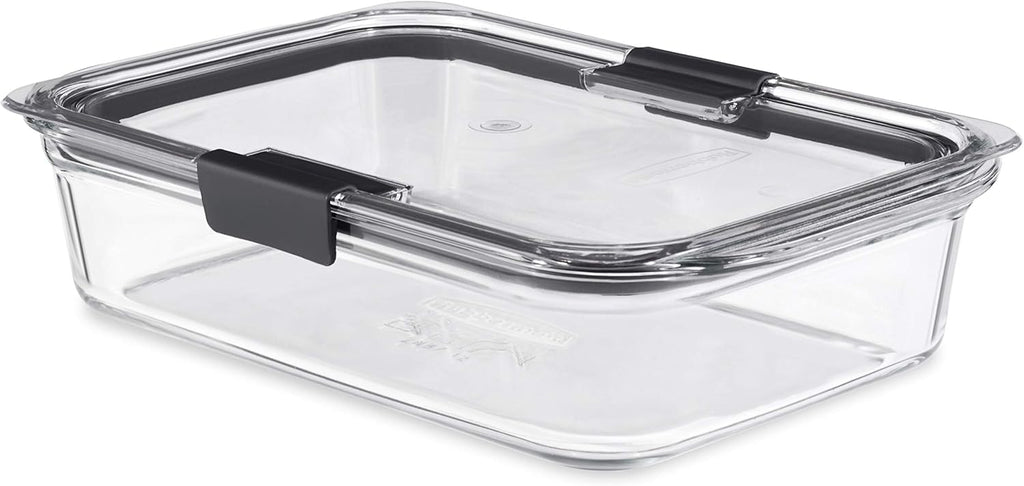 Rubbermaid Brilliance Glass Food Storage Container - 8-Cup, BPA-Free & Leak-Proof | 2-Piece Set