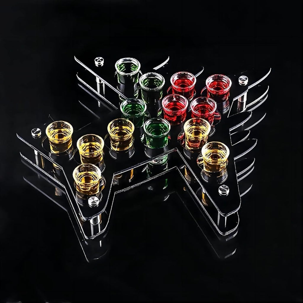 SUN GKOTTA 72-Pack 1 OZ Glass Shot Glasses set with 10 Pourers - Heavy Base shot Glasses bulk for Bar, Party, and Gifts