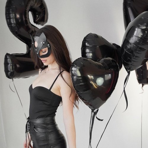 Black Heart | 10 Pcs Black Foil Heart Balloons - 18 Inch Helium Polyester Film for Valentine's & Weddings