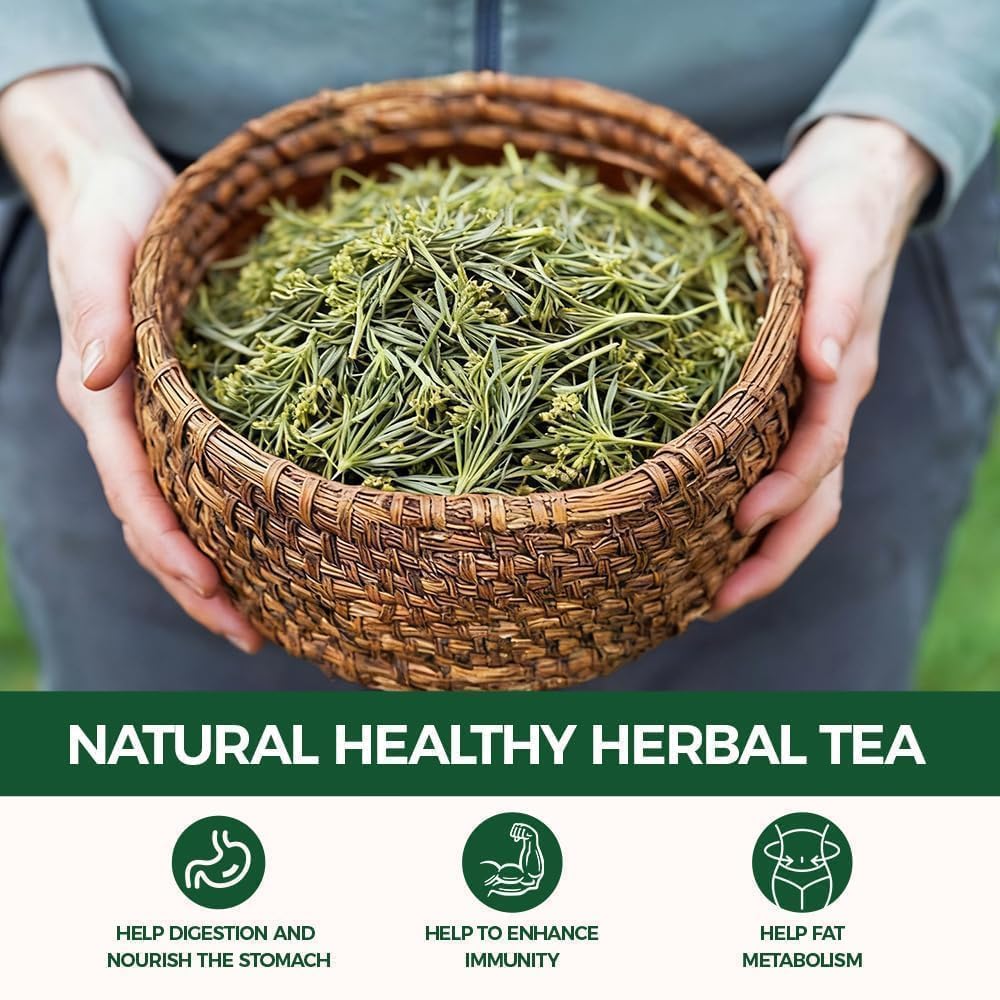 WOTIHA 90 Count Organic Premium Fennel Tea Bags - 100% Natural & Pure Herbal Tea, Supports Digestion & Reduces Bloating, Caffeine-Free, Sugar-Free, Gluten-Free, Vegan.Non-GMO