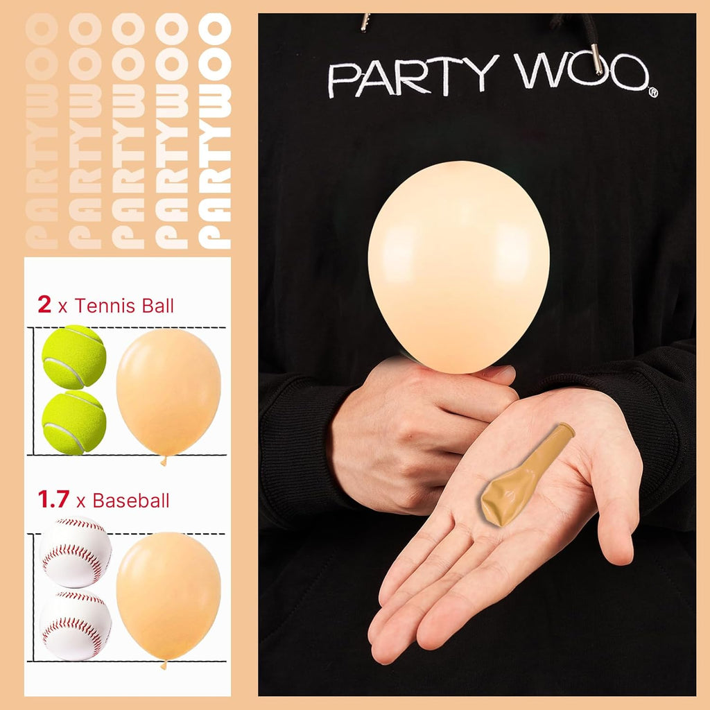 PartyWoo Nude Balloons - 50pcs 5-Inch Apricot Latex Helium Balloons for Boho Fall Celebrations