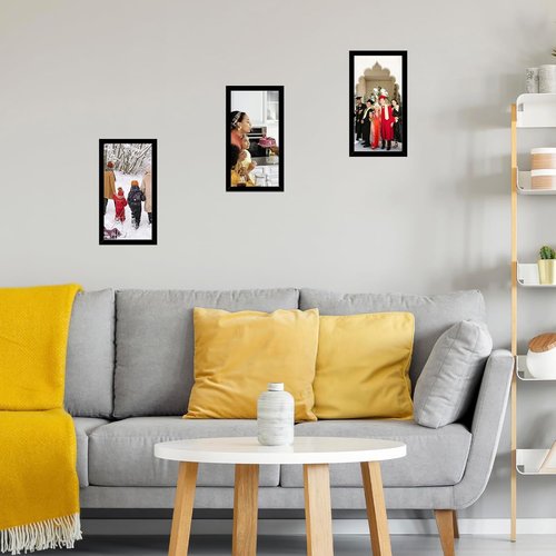 JCJMY 5x9 Black Picture Frame - Versatile Wall & Tabletop Display with Shatter-Resistant Plexiglass