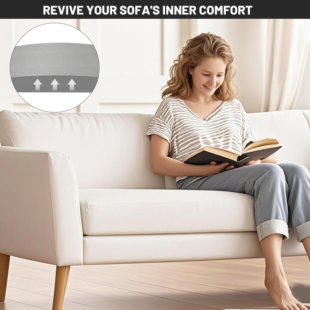 Spongiduits Couch Cushion Support for Sagging Seat, 20"x20"x2" 40D High Density Curved Foam Sofa Cushion Support, Under-Cushion Sag Repair,Grey Set of 2