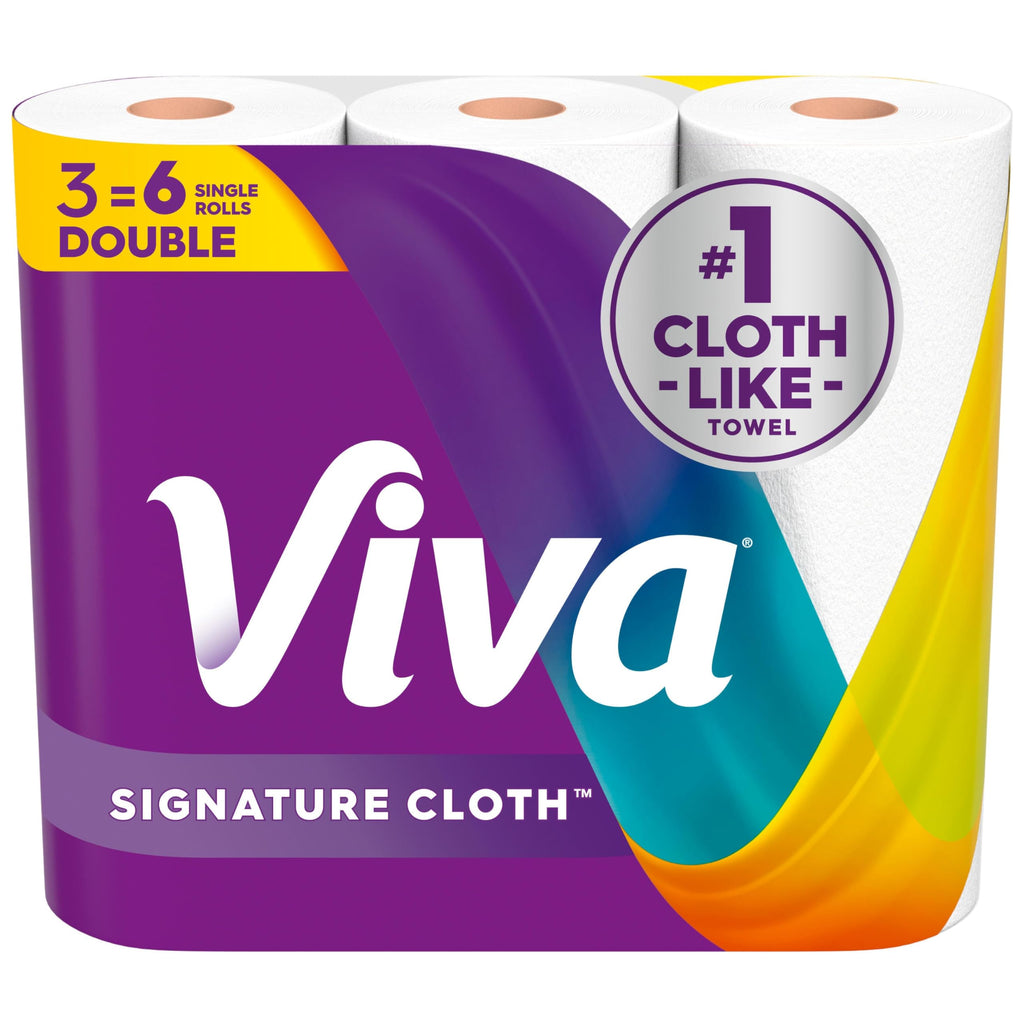 Viva Signature Cloth Paper Towels, Choose-A-Sheet Size, 3 Double Rolls, 86 Sheets per Roll (Packaging May Vary)