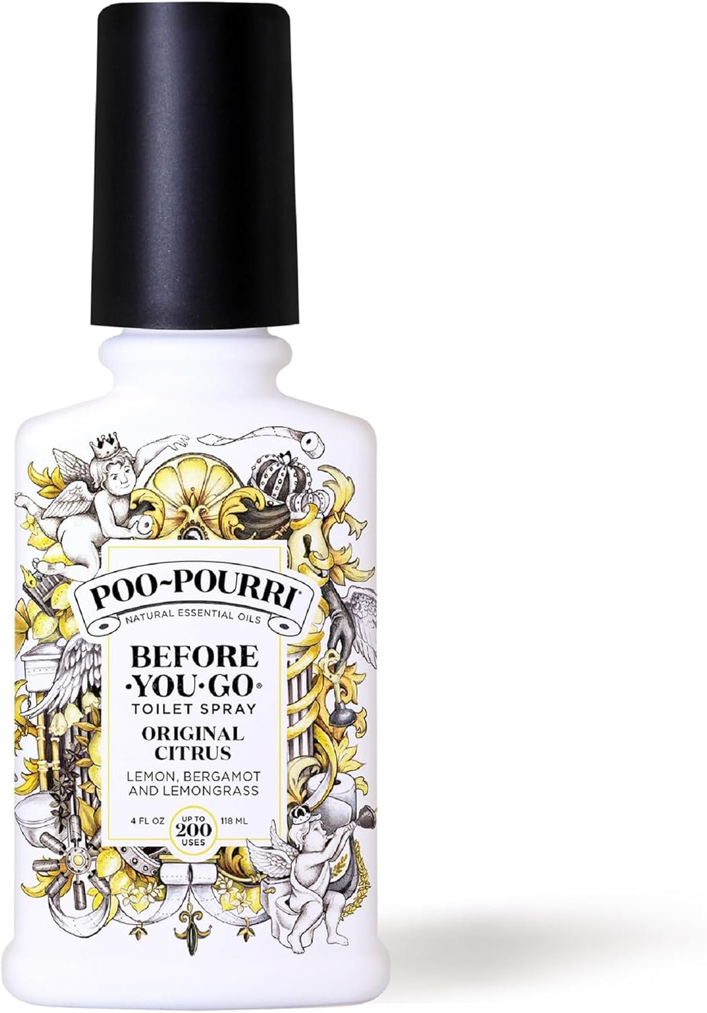 Poo-Pourri Toilet Spray - Original Citrus Scent, Plant-Based Odor Eliminator | 4 Fl Oz, Up to 200 Uses