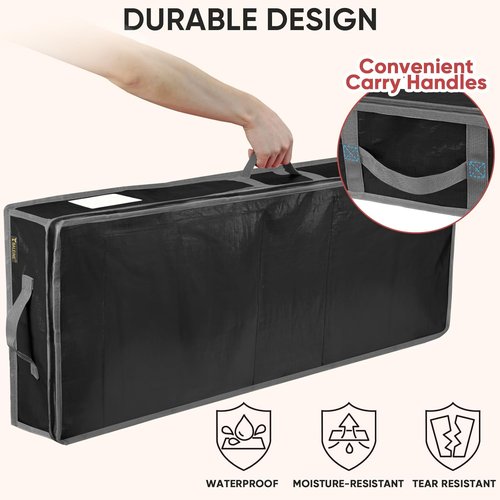 BALEINE Durable Christmas Wrapping Paper Storage Bag - 40" with Flexible Partitions & Pockets (Black)