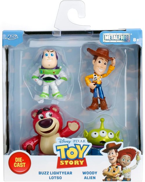 Jada Toy Story Metalfigs 4-Pack - Buzz Lightyear, Woody, Alien & Lotso | 2.5” Diecast Collectible Gift Set for Ages 8+
