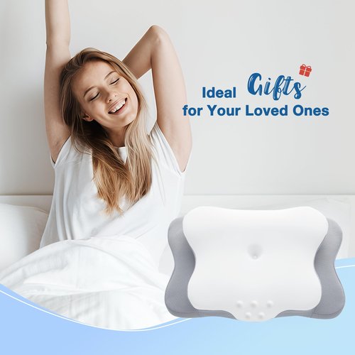 Cervical Pillow for Neck Pain Relief, Cooling Contour Memory Foam Pillows Support Odorless Ergonomic Neck Pillow Adjustable Orthopedic Bed Pillow for Side Back Stomach Sleeper,Gift Ideal