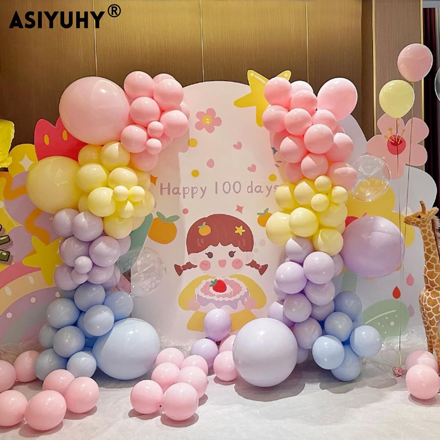 Pastel Balloons 100 Pack - 12 Inch Latex Balloons for Birthday, Baby Shower & Wedding Decor