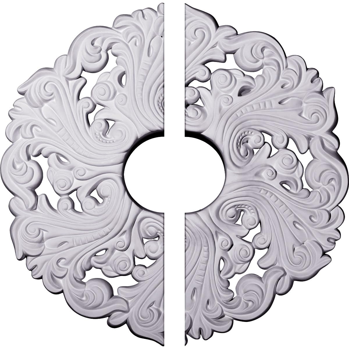 Ekena Millwork CM19OR2 19 5/8"OD x 4 3/4"ID x 1 3/4"P Orrington Ceiling Medallion, Fits Canopies up to 4-3/4", 2 Piece