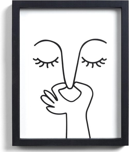 HKBS Framed Black and White Bathroom Wall Art - Stylish Toilet Decor | 10"x8" for Home & Apartment