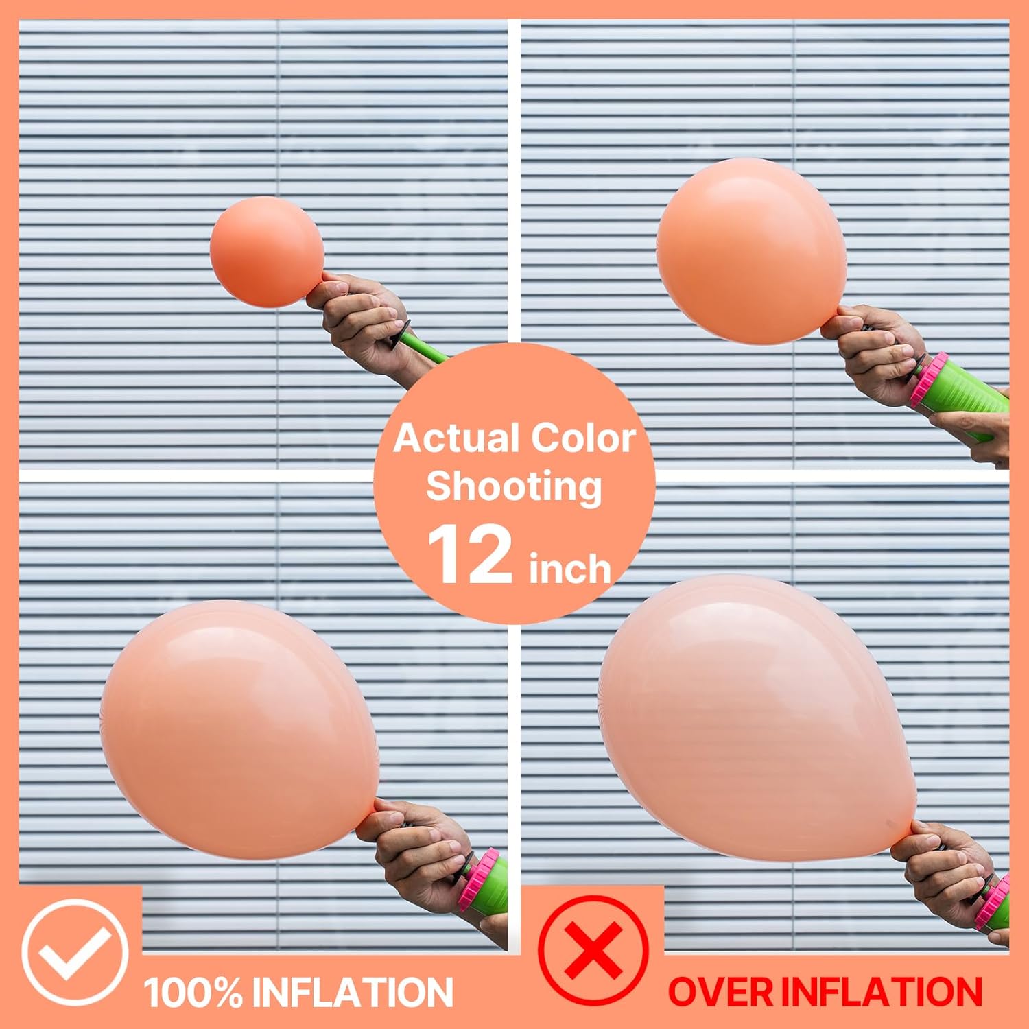 PartyWoo Peach Balloons - 140-Piece Latex Balloon Arch Kit in Light Orange & Blush Pink | Wedding & Baby Shower Decor