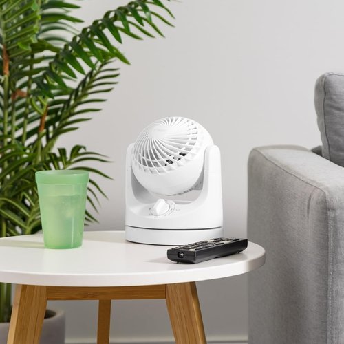 IRIS USA WOOZOO Desk Fan - Oscillating Air Circulator with 3 Speeds & 112° Adjustable Tilt | Quiet 27db Motor, White