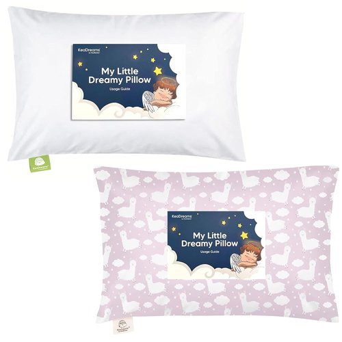 KeaBabies Toddler Pillow - Soft & Breathable 13x18 Kids Travel Pillow with Pillowcase for Ages 2-5