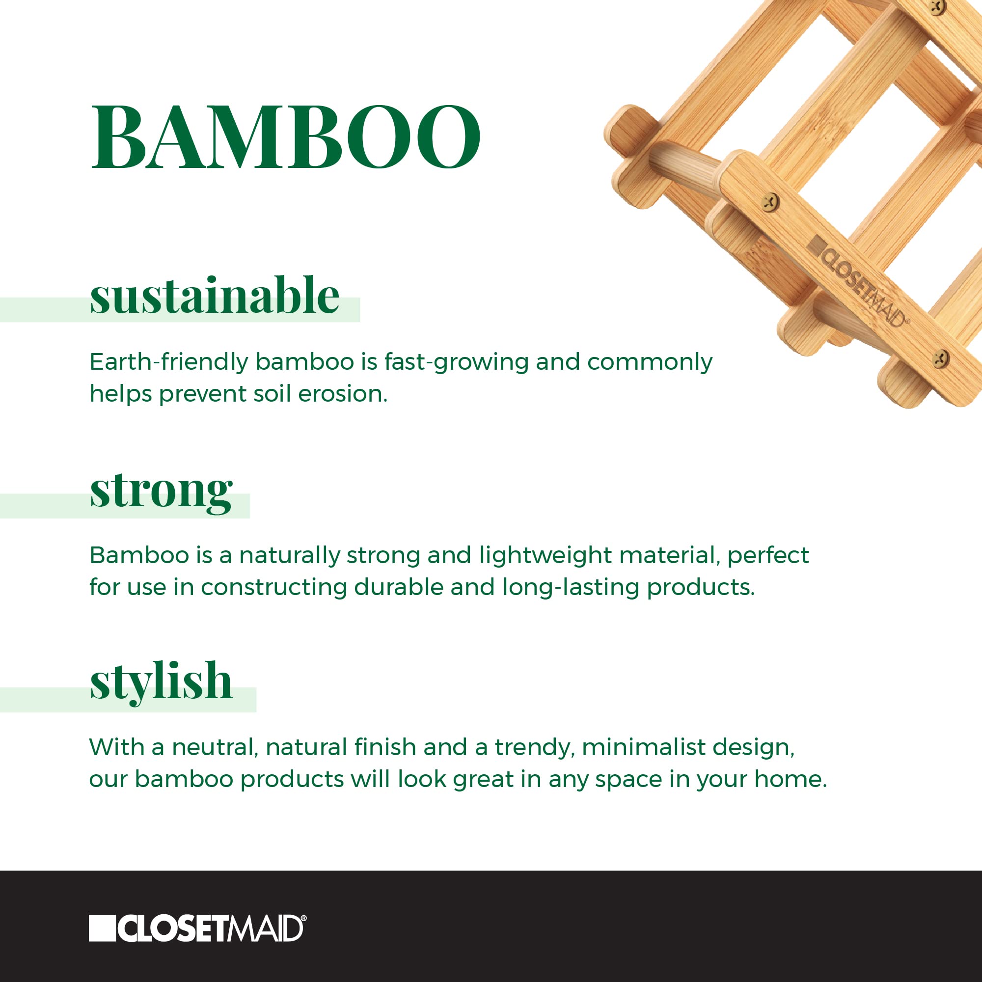 ClosetMaid 28 Bottle Standing Floor Wine Storage Rack Tower with Top Shelf, Bamboo Wood