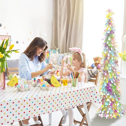 JIALEIXI 5ft Christmas Pencil Tree - Festive Egg Decorations for Home Holiday Parties & Easter Decor