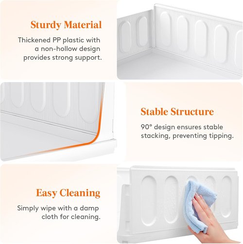 Lifewit 6-Pack Stackable Closet Organizers - Multifunctional Storage Bins for Clothes | 12.6 Inch Size